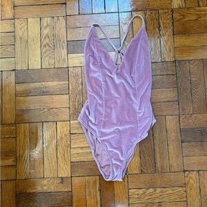 Pink Velvet One-Piece Bodysuit